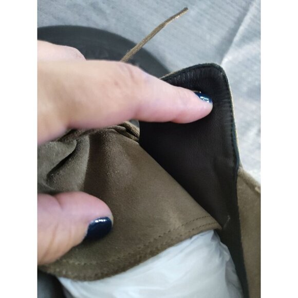 STUART WEITZMAN Women's Greater Combat Platform Hiker Boots Olive Green Suede No - Picture 15 of 16